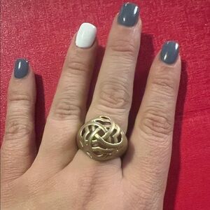 Lia Sophia Gold Woven Ring